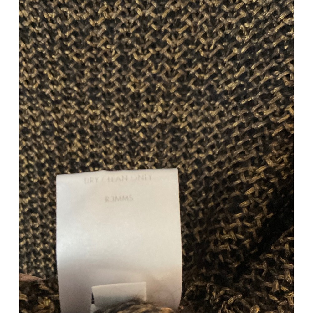 EILEEN FISHER Metallic Knit Sweater Long Sleeve Crew Neck Brown Gold XS - Picture 5 of 9